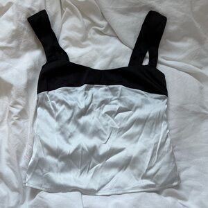 Peppermayo Black and White Satin Tank Top
